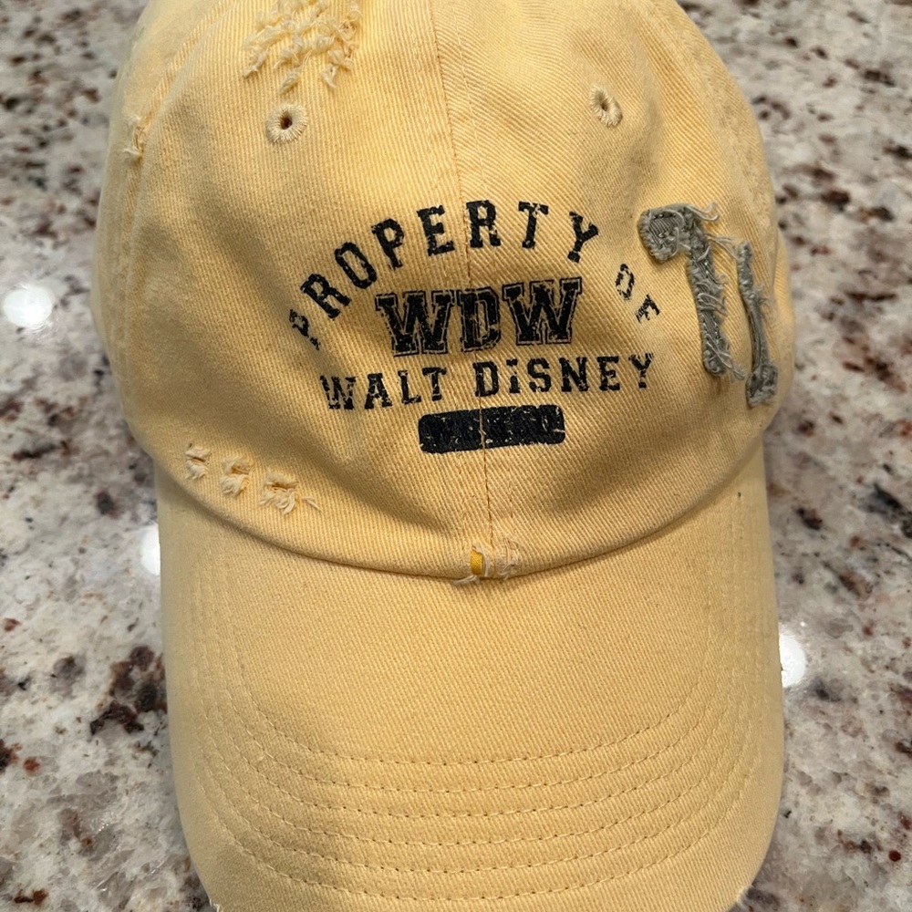 NEW Walt Disney Yellow Baseball Cap Adult Adjustable back